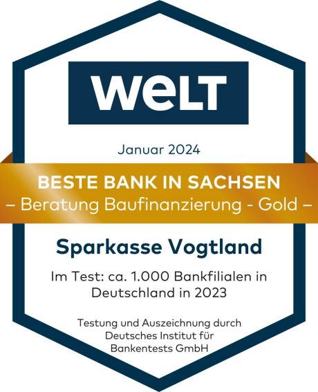 Siegel: beste Bank in Sachsen - Januar 2022